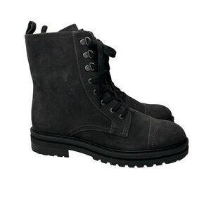 Andre Assous Farah Combat Boot Grey Leather 11